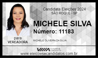 Candidato MICHELE SILVA 2024 - SÃO ROQUE - Eleições