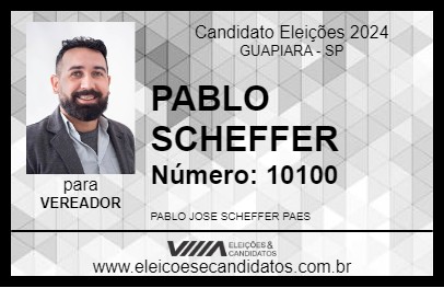 Candidato PABLO SCHEFFER 2024 - GUAPIARA - Eleições