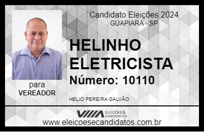 Candidato HELINHO ELETRICISTA 2024 - GUAPIARA - Eleições