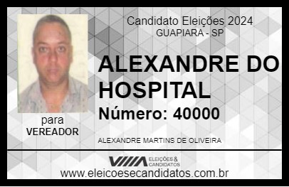 Candidato ALEXANDRE DO HOSPITAL 2024 - GUAPIARA - Eleições