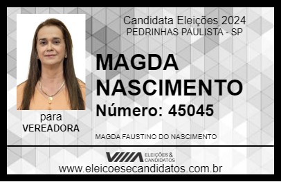 Candidato MAGDA NASCIMENTO 2024 - PEDRINHAS PAULISTA - Eleições