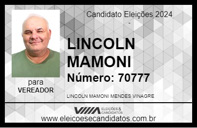 Candidato LINCOLN MAMONI 2024 - SÃO JOSÉ DO RIO PARDO - Eleições