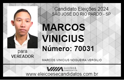 Candidato MARCOS VINICIUS 2024 - SÃO JOSÉ DO RIO PARDO - Eleições