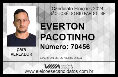 Candidato EVERTON PACOTINHO 2024 - SÃO JOSÉ DO RIO PARDO - Eleições