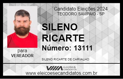 Candidato SILENO RICARTE 2024 - TEODORO SAMPAIO - Eleições