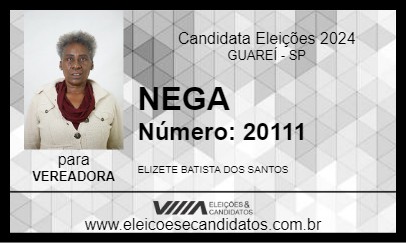 Candidato NEGA 2024 - GUAREÍ - Eleições