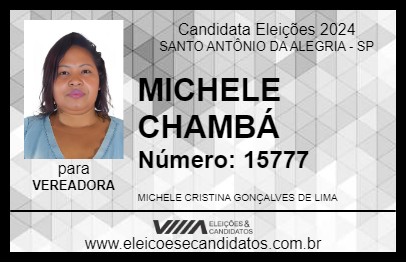 Candidato MICHELE CHAMBÁ 2024 - SANTO ANTÔNIO DA ALEGRIA - Eleições