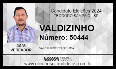 Candidato VALDIZINHO 2024 - TEODORO SAMPAIO - Eleições