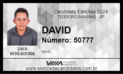 Candidato DAVID 2024 - TEODORO SAMPAIO - Eleições