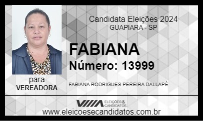 Candidato FABIANA 2024 - GUAPIARA - Eleições