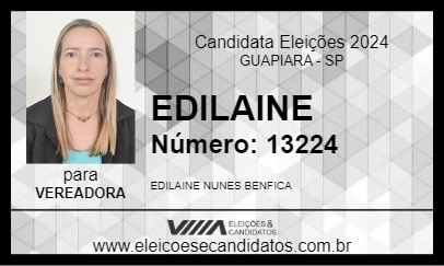 Candidato EDILAINE BENFICA 2024 - GUAPIARA - Eleições