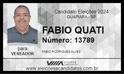 Candidato FABIO QUATI 2024 - GUAPIARA - Eleições