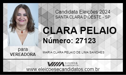 Candidato CLARA PELAIO 2024 - SANTA CLARA D\OESTE - Eleições