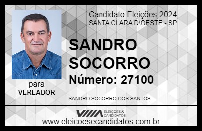 Candidato SANDRO SOCORRO 2024 - SANTA CLARA D\OESTE - Eleições