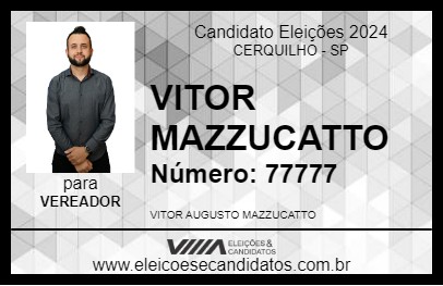 Candidato VITOR MAZZUCATTO 2024 - CERQUILHO - Eleições