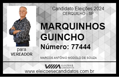 Candidato MARQUINHOS GUINCHO 2024 - CERQUILHO - Eleições