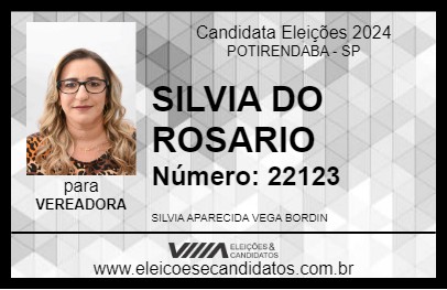 Candidato SILVIA DO ROSARIO 2024 - POTIRENDABA - Eleições