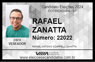 Candidato RAFAEL ZANATTA 2024 - POTIRENDABA - Eleições