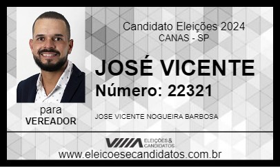 Candidato JOSÉ VICENTE 2024 - CANAS - Eleições