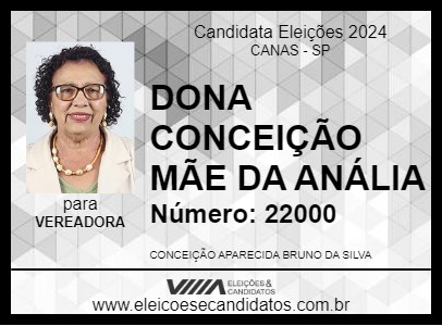 Candidato DONA CONCEIÇÃO MÃE DA ANÁLIA 2024 - CANAS - Eleições