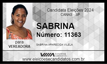 Candidato SABRINA 2024 - CANAS - Eleições