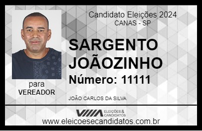 Candidato SARGENTO JOÃOZINHO 2024 - CANAS - Eleições