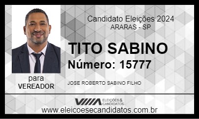 Candidato TITO SABINO 2024 - ARARAS - Eleições