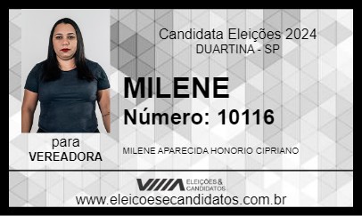 Candidato MILENE HONÓRIO 2024 - DUARTINA - Eleições