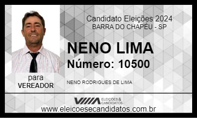 Candidato NENO LIMA 2024 - BARRA DO CHAPÉU - Eleições