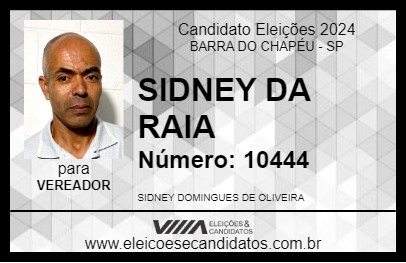 Candidato SIDNEY DA RAIA 2024 - BARRA DO CHAPÉU - Eleições