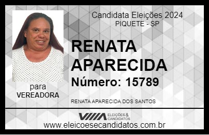 Candidato RENATA APARECIDA 2024 - PIQUETE - Eleições