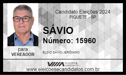 Candidato SÁVIO 2024 - PIQUETE - Eleições