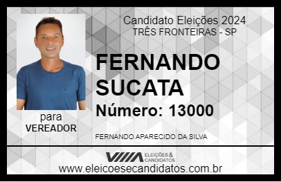 Candidato FERNANDO SUCATA 2024 - TRÊS FRONTEIRAS - Eleições