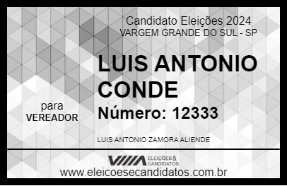 Candidato LUIS ANTONIO CONDE 2024 - VARGEM GRANDE DO SUL - Eleições