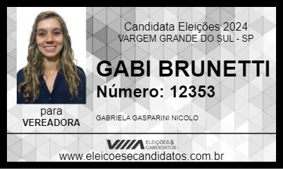 Candidato GABI BRUNETTI 2024 - VARGEM GRANDE DO SUL - Eleições