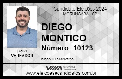 Candidato DIEGO MONTICO 2024 - MORUNGABA - Eleições