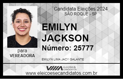 Candidato EMILYN JACKSON 2024 - SÃO ROQUE - Eleições