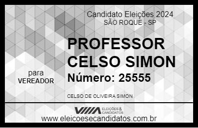 Candidato PROFESSOR CELSO SIMON 2024 - SÃO ROQUE - Eleições