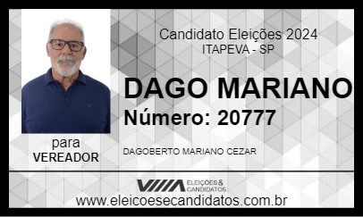 Candidato DAGO MARIANO 2024 - ITAPEVA - Eleições