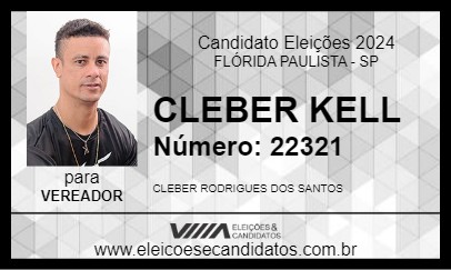 Candidato CLEBER KELL 2024 - FLÓRIDA PAULISTA - Eleições