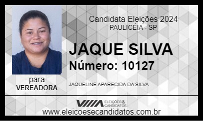 Candidato JAQUE SILVA 2024 - PAULICÉIA - Eleições