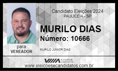 Candidato MURILO DIAS 2024 - PAULICÉIA - Eleições