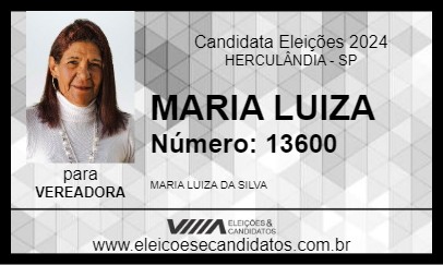 Candidato MARIA LUIZA 2024 - HERCULÂNDIA - Eleições