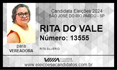 Candidato RITA DO VALE  2024 - SÃO JOSÉ DO RIO PARDO - Eleições