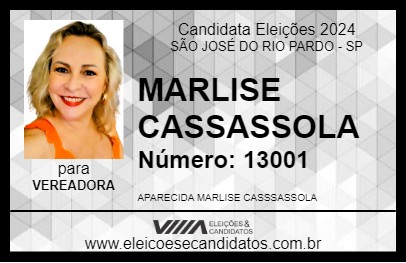 Candidato MARLISE CASSASSOLA 2024 - SÃO JOSÉ DO RIO PARDO - Eleições