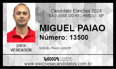 Candidato MIGUEL PAIAO 2024 - SÃO JOSÉ DO RIO PARDO - Eleições