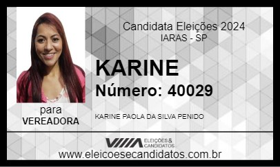 Candidato KARINE 2024 - IARAS - Eleições