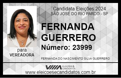 Candidato FERNANDA GUERRERO 2024 - SÃO JOSÉ DO RIO PARDO - Eleições