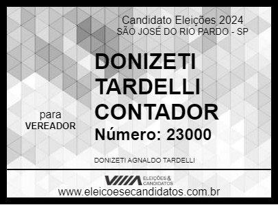 Candidato DONIZETI TARDELLI CONTADOR 2024 - SÃO JOSÉ DO RIO PARDO - Eleições