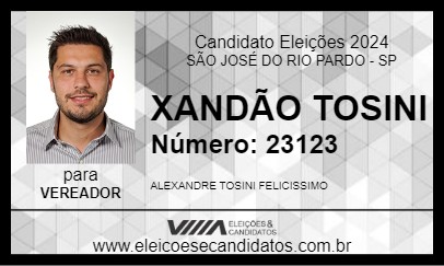 Candidato XANDÃO TOSINI 2024 - SÃO JOSÉ DO RIO PARDO - Eleições